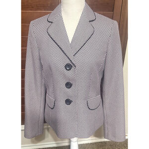 KASPER 3-Button Suit Jacket Career Blazer Size 6 pink black micro dot classic